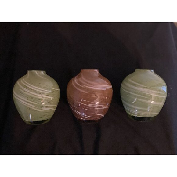 RARE Trio! Vintage Mid-Century Modern Art Glass Vases | Swirl Filigrana | MCM Ol - Picture 10 of 14
